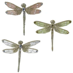 Libélulas Brillantes Con Pinza 18 Cm, 3 Piezas