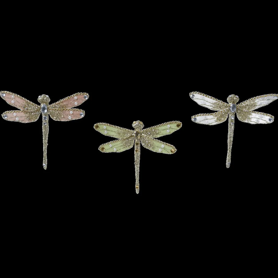 Libélulas Brillantes Con Pinza 18 Cm, 3 Piezas