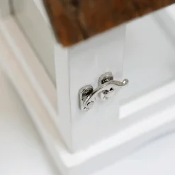 Linterna Casas De Madera Set 3 Piezas Blanco Marrón