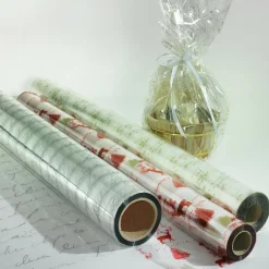 Lámina De Plástico Para Regalo Con Adornos Navideños 70 Cm, 100 M