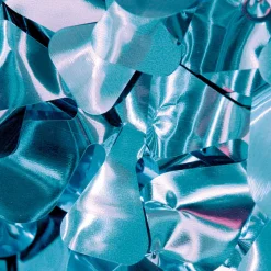 Lámina óptica Metálica Troquelada De 90 Cm De Ancho, Azul Hielo