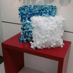 Lámina óptica Metálica Troquelada De 90 Cm De Ancho, Azul Hielo