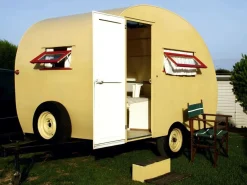 Lona XXL "Caravana Retro Amarilla" De Lona De Camión Ignífuga 300 X 400 Cm