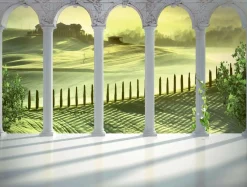 Lona XXL "Paisaje De La Toscana" De Lona De Camión Ignífuga 250 X 330 Cm