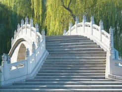 Lona XXL "Puente En El Parque" De Lona De Camión Ignífuga 250 X 330 Cm