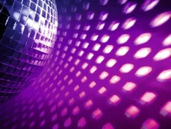 Lona XXL "Purple Disco Mirror Ball" De Lona De Camión Ignífuga 250 X 330 Cm