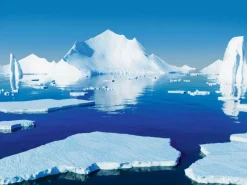 Lona XXL "Témpanos De Hielo En El Mar Polar" De Lona De Camión Ignífuga 300 X 400 Cm
