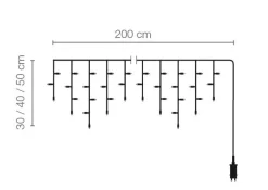 Luz Icicle Light LED 24 V Para Exteriores, 76 LED, 370 X 50 Cm