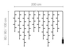 Luz Icicle Light LED 24 V Para Exteriores, 152 LED, 200 X 100 Cm
