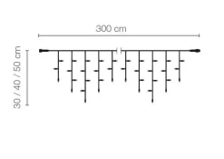 Luz Icicle Light LED Para Uso Profesional Sistema IP67, 114 LED, 300 X 50 Cm, Sin Cable