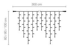 Luz Icicle Light LED Para Uso Profesional Sistema IP67, 228 LED, 300 X 100 Cm, Sin Cable