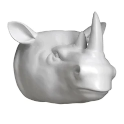 Maceta De Rinoceronte 20 X 24 Cm Blanco