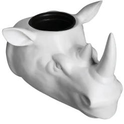 Maceta De Rinoceronte 20 X 24 Cm Blanco