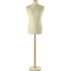 Maniquí De Costura De Hombre, Busto De 78 Cm, Color Crudo/roble Blaro