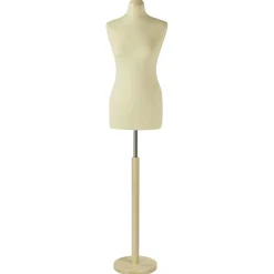 Maniquí De Costura De Mujer, Busto De 72 Cm, Color Crudo/roble Claro