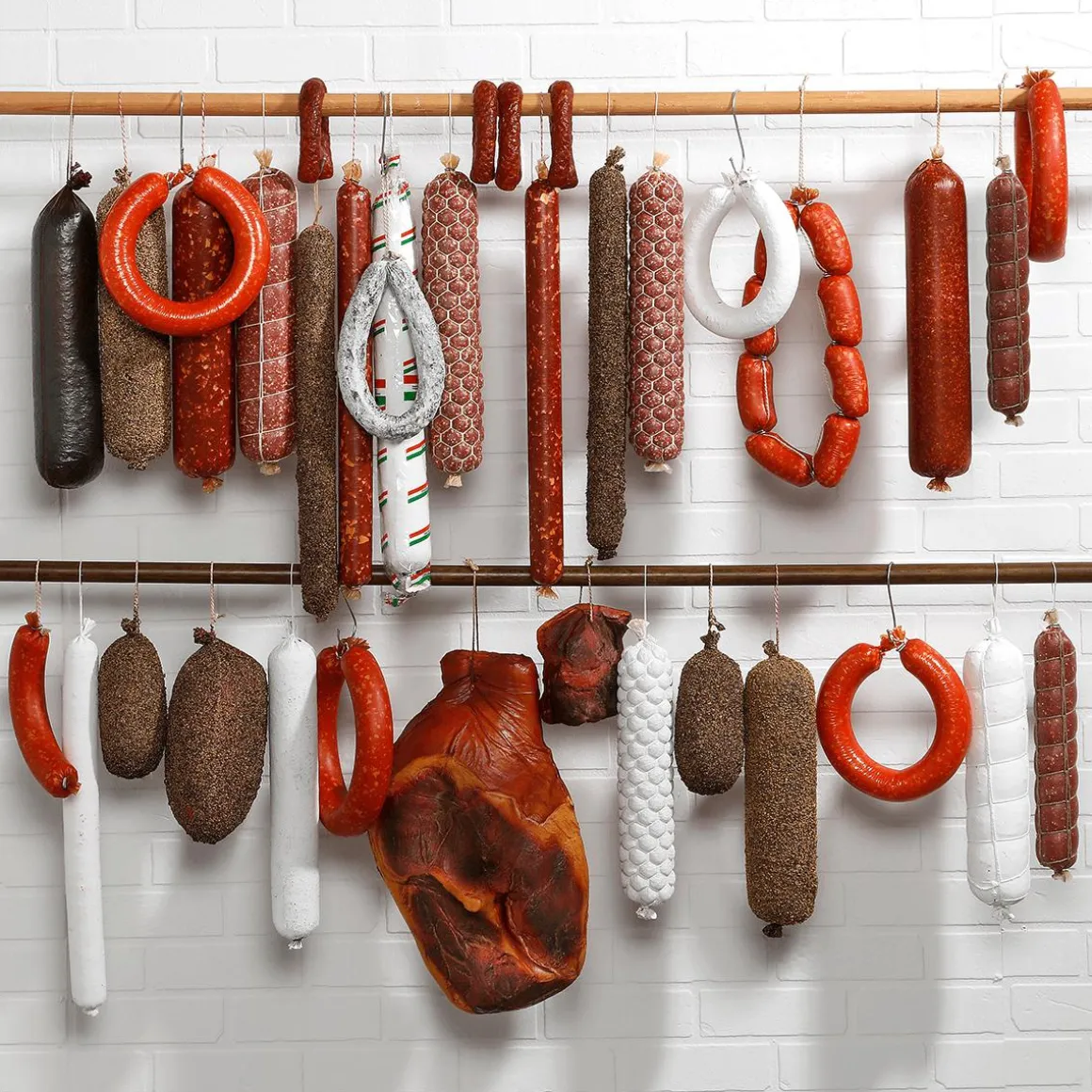 Maniquí De Salami Italiano, Rojo, 40 Cm