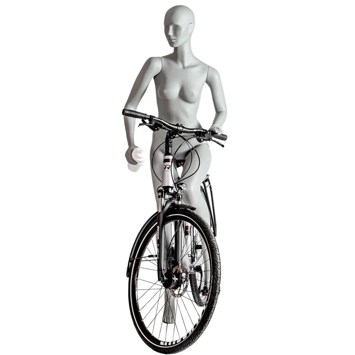 Maniquí Deportivo Mujer Ciclista, Caminante - Pierna Izquierda Levantada Y Brazos Izquierdos Flexionados