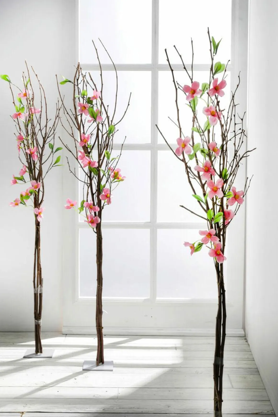 Manojo De Ramas Decorativo Con Flores 115 Cm