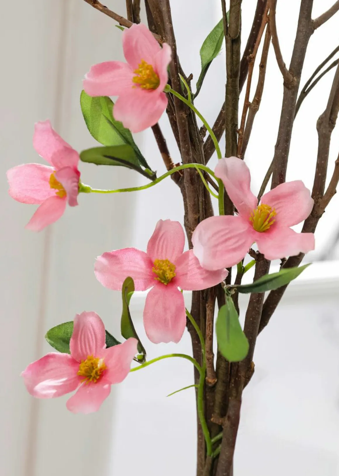 Manojo De Ramas Decorativo Con Flores 115 Cm