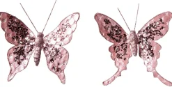Mariposa Con Clip, 16 Cm, 2 Piezas, Rosada