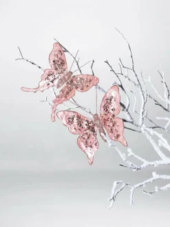 Mariposa Con Clip, 16 Cm, 2 Piezas, Rosada