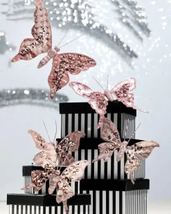 Mariposa Con Clip, 16 Cm, 2 Piezas, Rosada