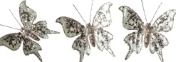 Mariposa Con Clip, 13 Cm, 3 Piezas, Verde Salvia