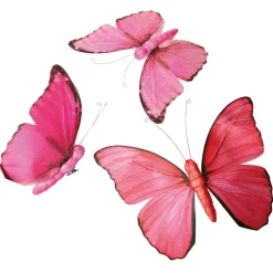 Mariposa Decorativa "Flamenco Fucsia", 28 Cm, 3 Piezas