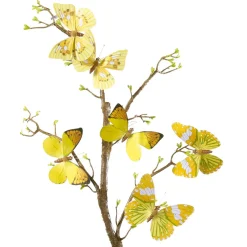 Mariposas Decorativas, 10 Cm, Color Amarillo, 6 Piezas