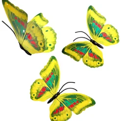 Mariposas Decorativas Amarillo 40 Cm 3 Piezas