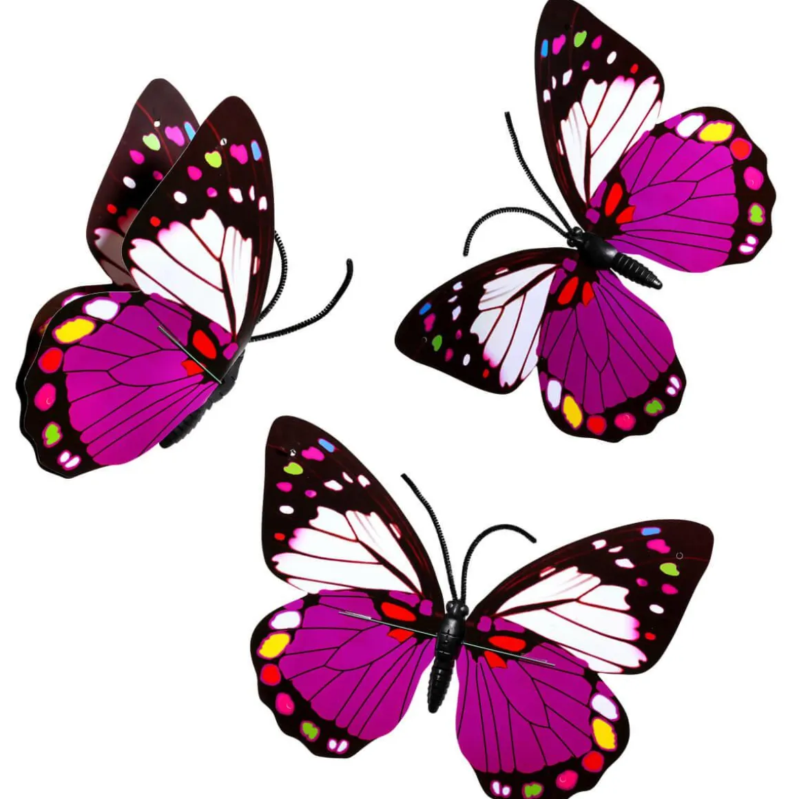 Mariposas Decorativas Morado 40 Cm 3 Piezas
