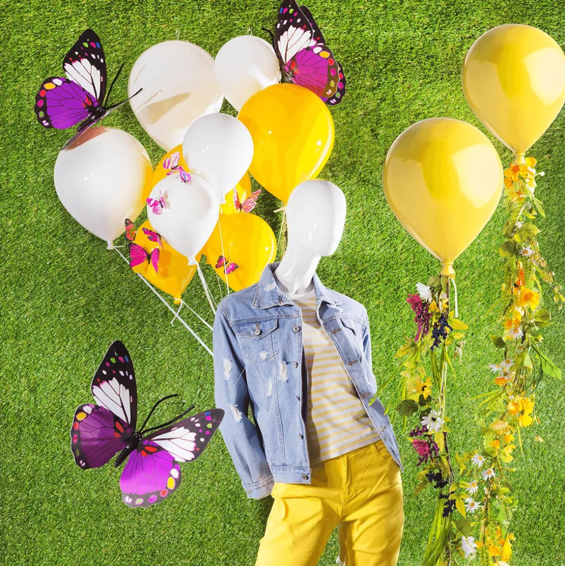 Mariposas Decorativas Morado 40 Cm 3 Piezas