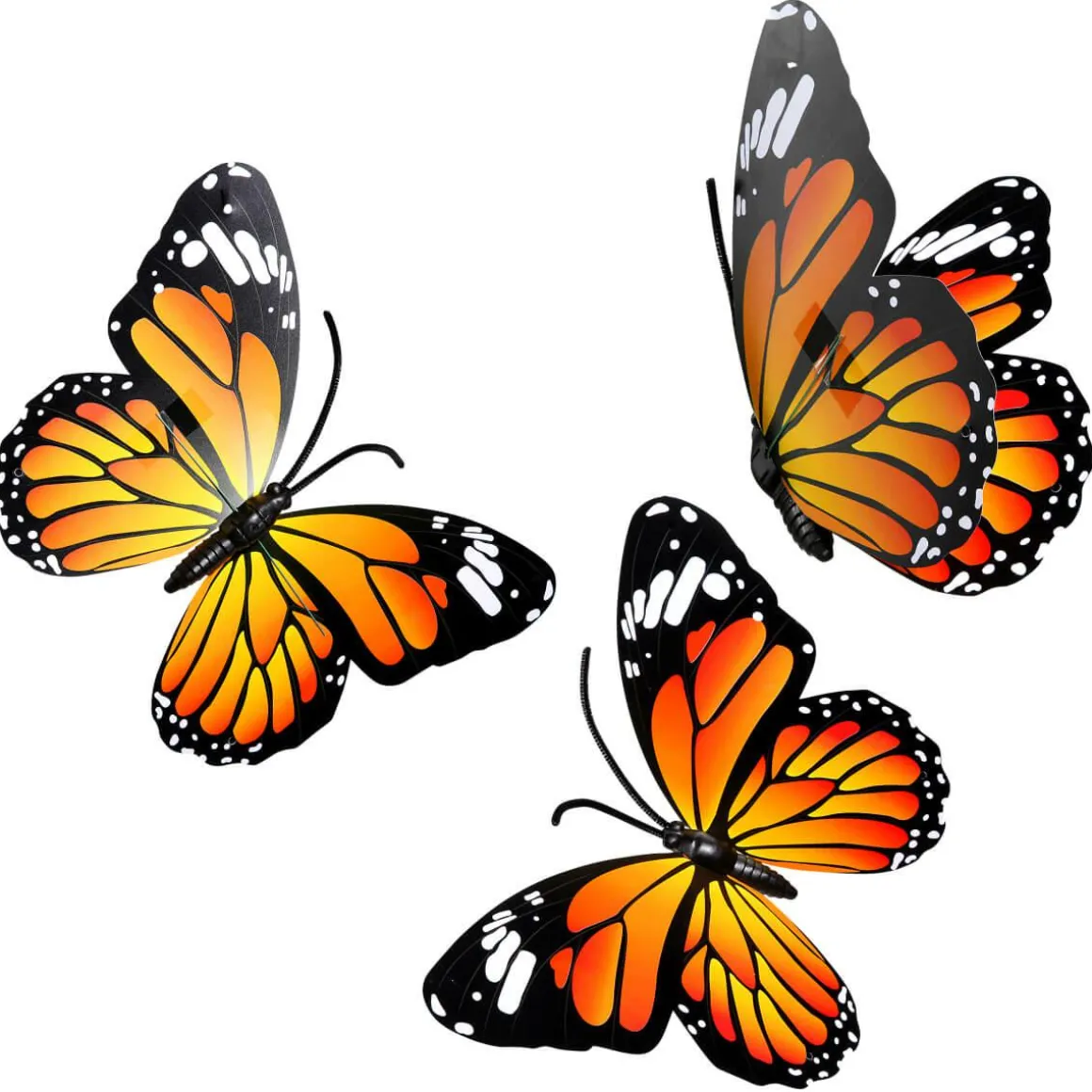 Mariposas Decorativas Naranja 40 Cm 3 Piezas