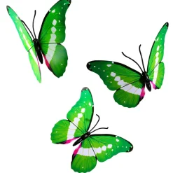 Mariposas Decorativas Verde 40 Cm 3 Piezas