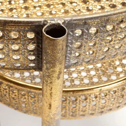 Mesa De Metal Mimbre Vienés 68,5x41,5x38,5cm Oro