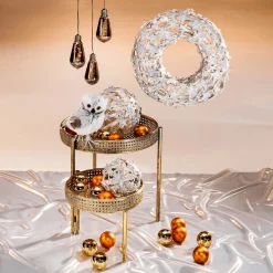 Mesa De Metal Mimbre Vienés 68,5x41,5x38,5cm Oro
