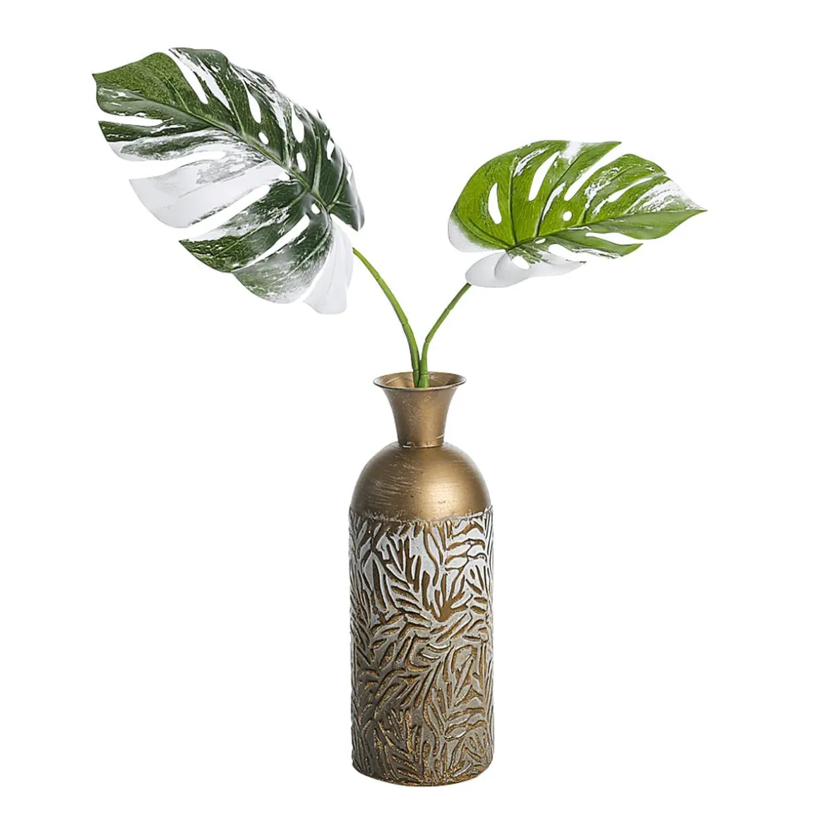 Monstera Deliciosa Artificial Albo Variegata Hojas-Rama 85 Cm