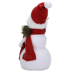 Muñeco De Nieve Decorativo Con Ropa Roja 30 Cm