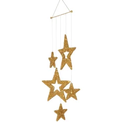 Móvil De Estrellas Oro, Longitud 100 Cm