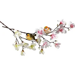 Noble Rama De Magnolia Artificial, Rosado, 100 Cm