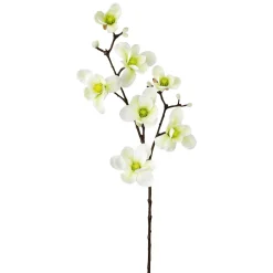Noble Rama De Magnolia Artificial, Blanco Verde, 100 Cm