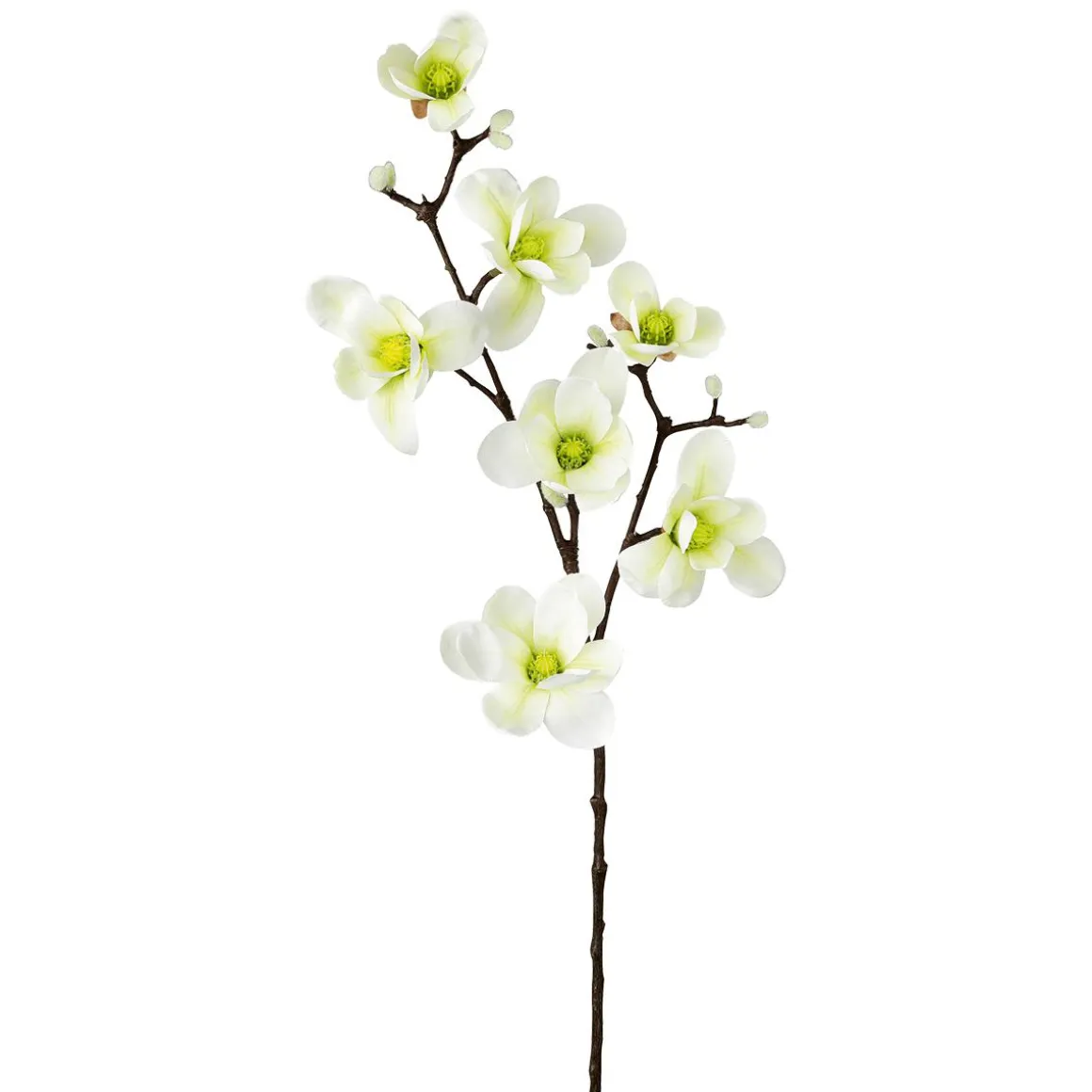 Noble Rama De Magnolia Artificial, Blanco Verde, 100 Cm