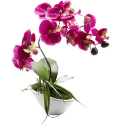 Orquídea Artificial En Maceta, Rosa 28 Cm