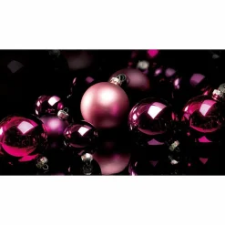 Orquídea, Bolas De Navidad Brillantes De Plástico Ignífugo, 6 Cm Ø - 24 Piezas