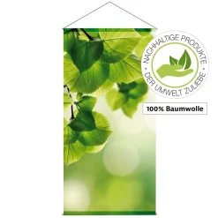 Pancarta De Fibra Natural Ligera Resistente A La Luz Hojas De Abedul 100 X 200 Cm