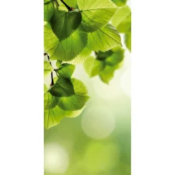 Pancarta De Tela Ignífuga "hojas Verdes De Abedul" De Tela De Bandera 100 X 200 Cm