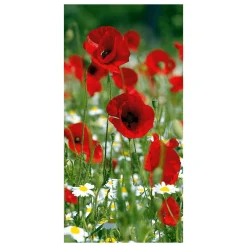 Pancarta De Tela Ignífuga "Amapola Roja" De Tela De Bandera 100 X 200 Cm