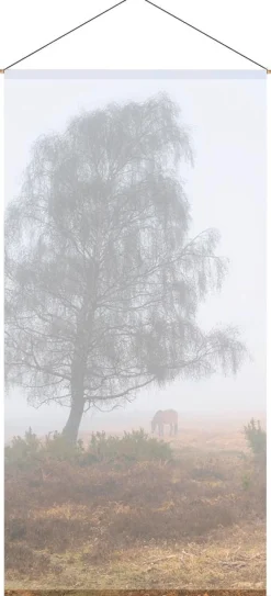Pancarta De Tela Ignífuga "Niebla De Otoño" De Tela De Bandera 100 X 200 Cm