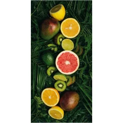 Pancarta De Tela Ignífuga "frutas Tropicales" De Tela De Bandera 100 X 200 Cm