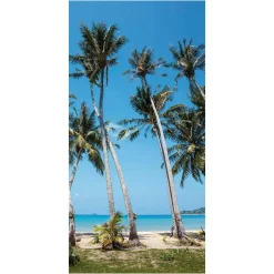 Pancarta De Tela Ignífuga "tropical Palm Beach" De Tela De Bandera De 100 X 200 Cm